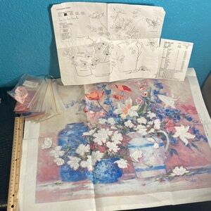 STARTED Dimensions Floral Cross Stitch Kit 3958 Summer’s Bounty 20” x 16”